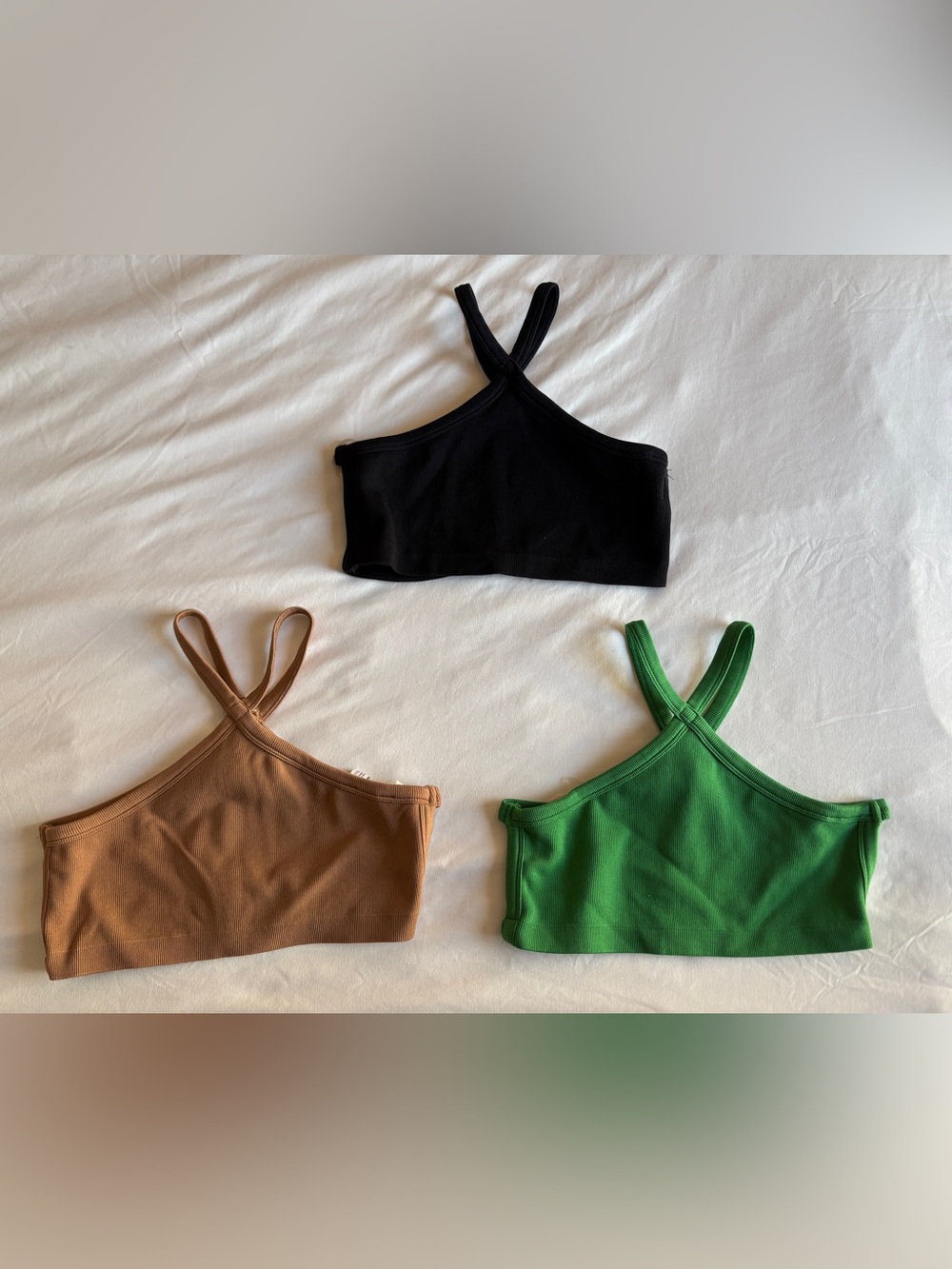 3 Anwnd Backless Strappy Halter Neck Crop Tops Bundle Casual